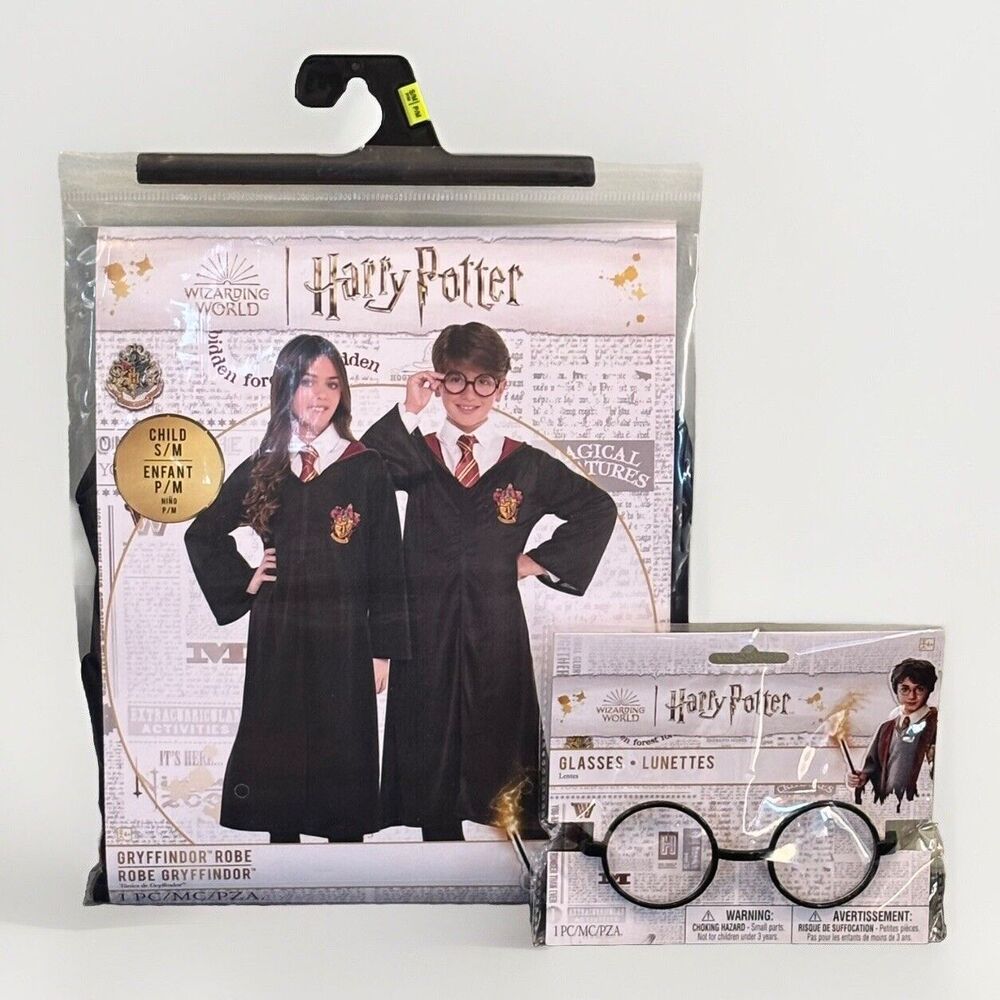 NEW Harry Potter Gryffindor Dark Academia Robe & Glasses Child Small/Medium